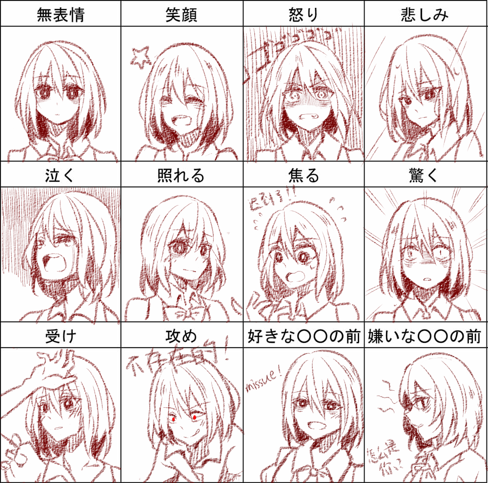 表格出自pixiv,id:57131 秀,这种的没问题吧.